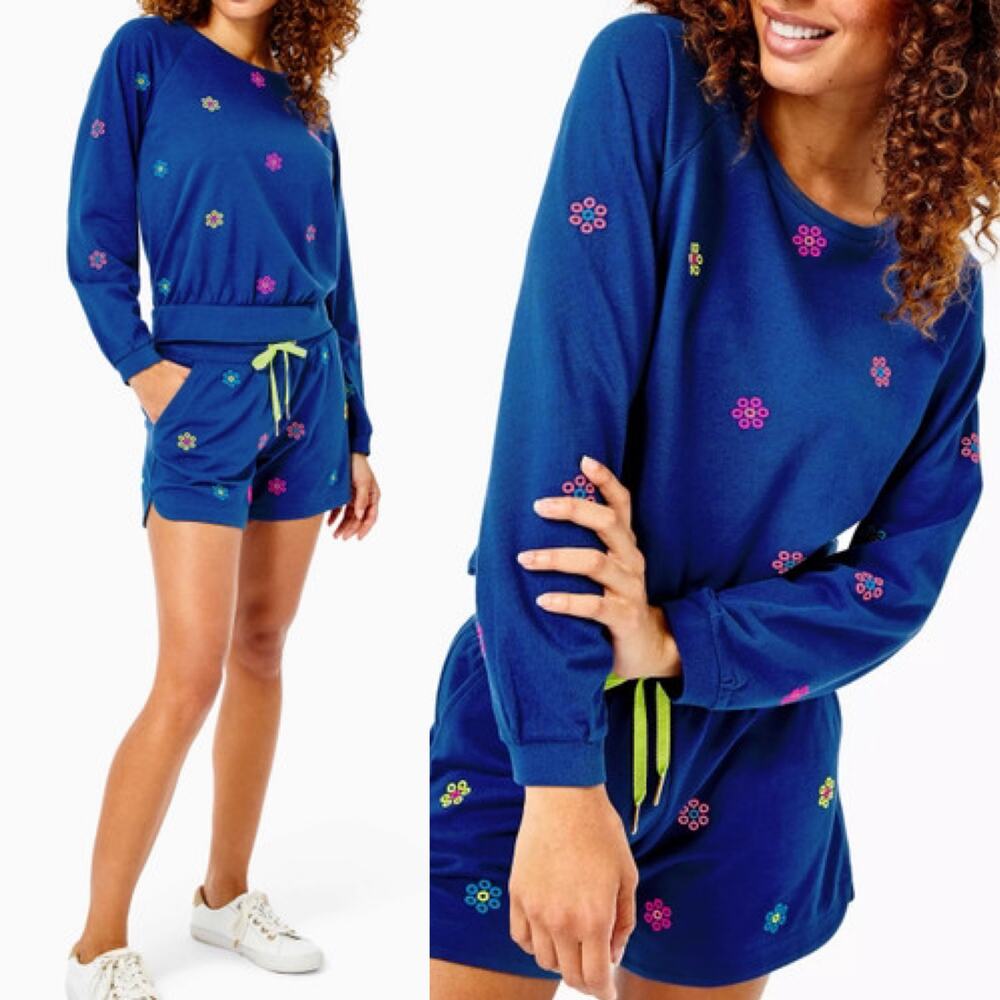 Lilly Pulitzer Landyn Sweatshirt Ditsy Daisy Embroidered
